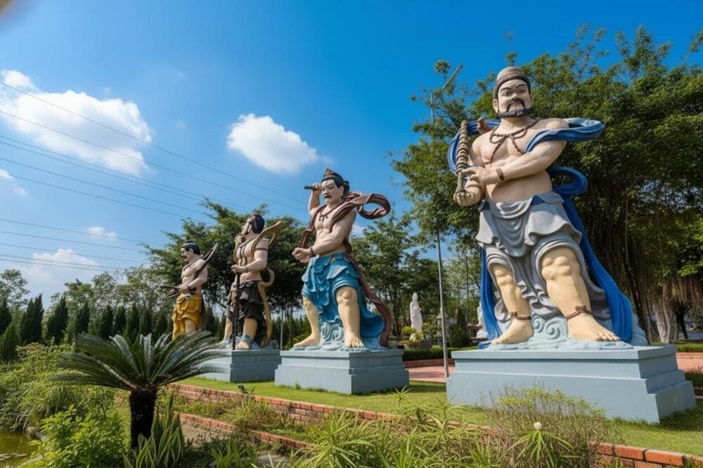 Tượng c&aacute;c vị thần hộ ph&aacute;p Kim Cương tại ch&ugrave;a Ninh Tảo.